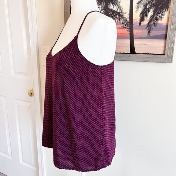 Women's Old Navy Tank | Spaghetti Strap | Magenta | Dot Print | Small | Rayon - Picture 3 of 8